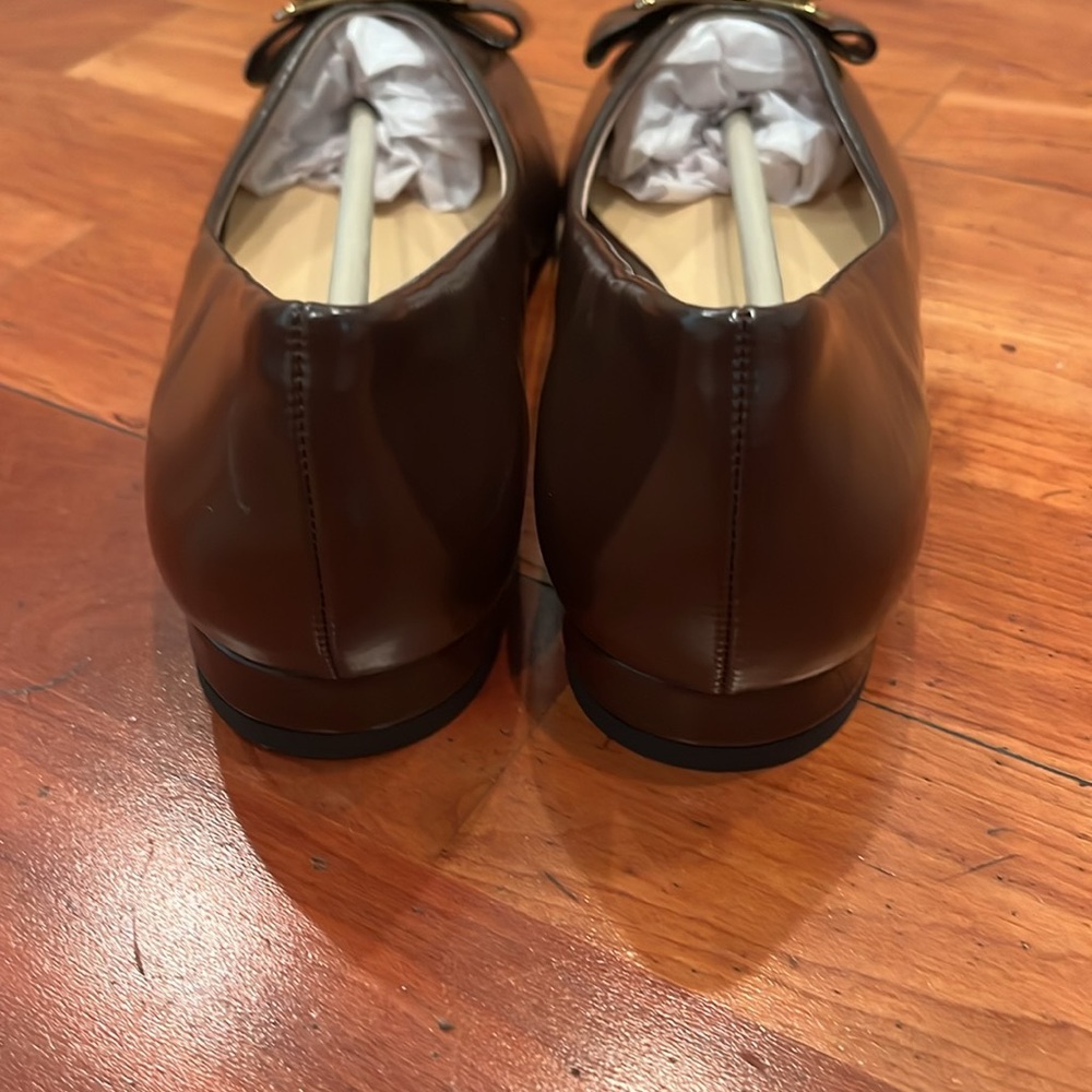 NWT C.Paravano ,Trapezoidal Metal Tie Flats (Aida) Claret 7.5 - Picture 5 of 7